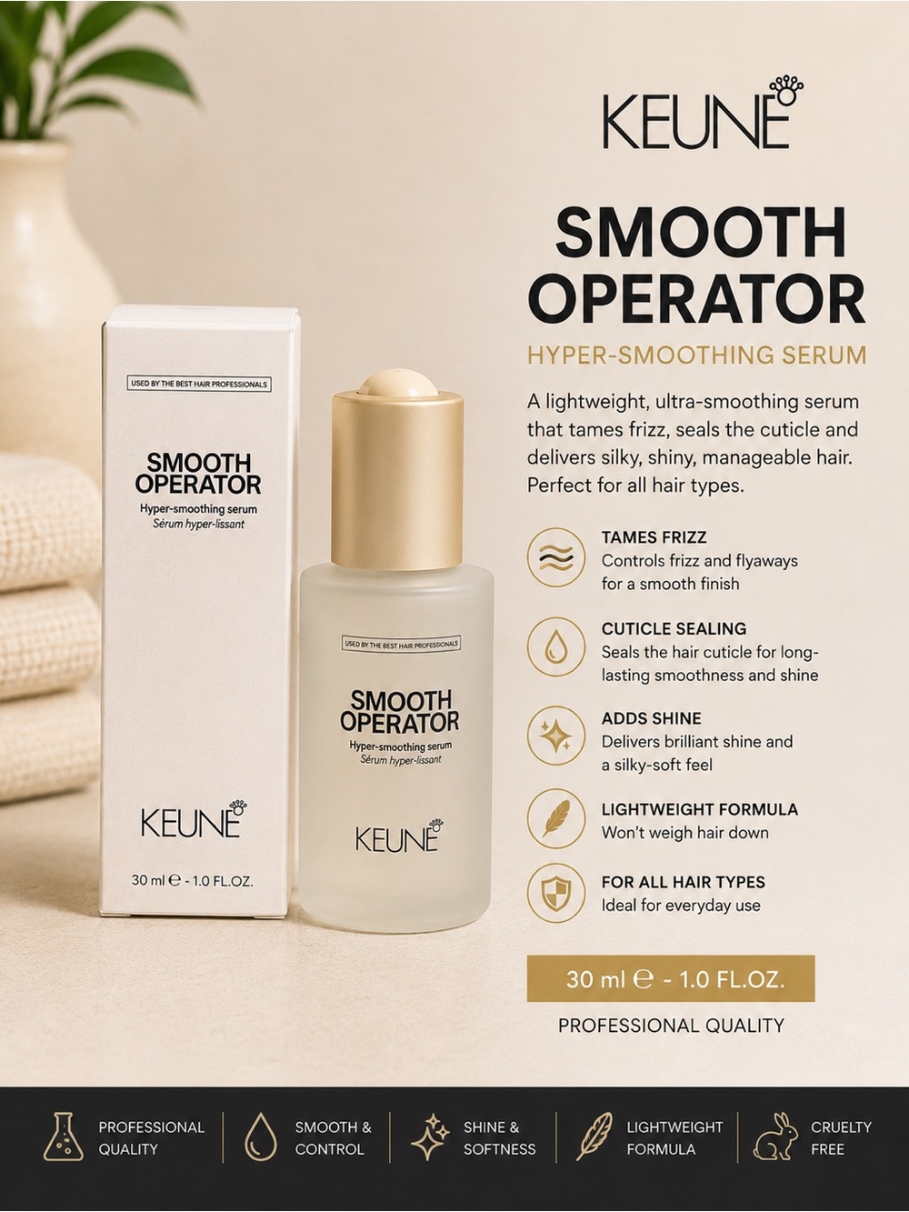 Smooth Operator Hyper-Smoothing Serum – Gold/Beige